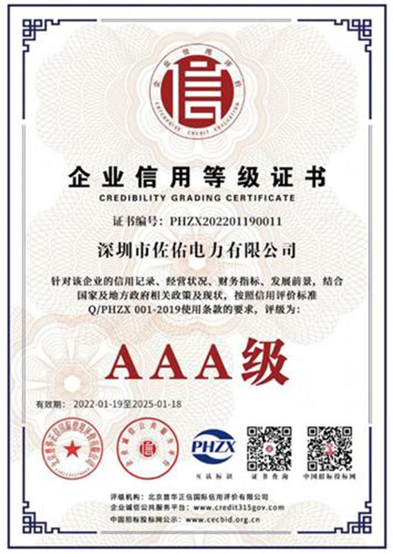 企業(yè)資信等級證書